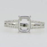 Sterling Silver Semi Mount Ring Setting Cushion CU 9x7mm White Topaz GTL2027 - Syzjewelry